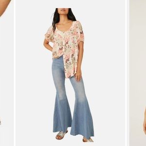 NWT Free People Callie Printed Tunic